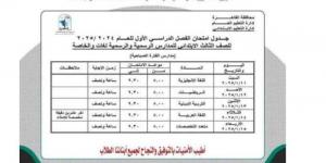 تبدأ 11 يناير.. جدول مواعيد امتحانات الصف الثالث الابتدائي 2025 - عرب بريس