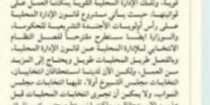 الوزير محمود فوزي: نعد مقترحا لفصل النظام الإنتخابي «للمحليات» عن قانون الإدارة المحلية - عرب بريس