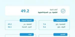 وزارة البيئة: المدينة المنورة تسجّل أعلى كمية أمطار بـ 49,2 ملم - عرب بريس