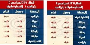 مواعيد القطارات على خطي «القنطرة - شرق بئر العبد» و«بشتيل - كفر داوود - السادات» - عرب بريس