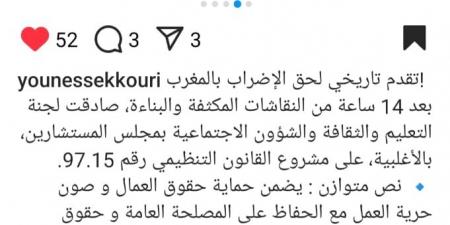 السكوري: مشروع القانون الجديد يضمن ممارسة سلمية لحق الإضراب وفق متطلبات القرن الـ21 - عرب بريس