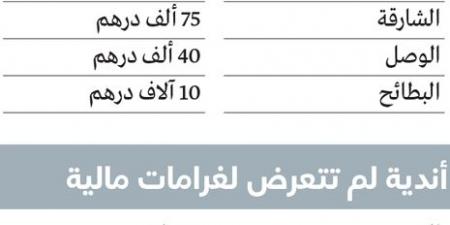 220 ألف درهم غرامات أندية المحترفين.. وشباب الأهلي في الصدارة - عرب بريس