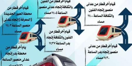 القائمة الكاملة لمواعيد مترو الأنفاق خلال شهر رمضان 2025 - عرب بريس