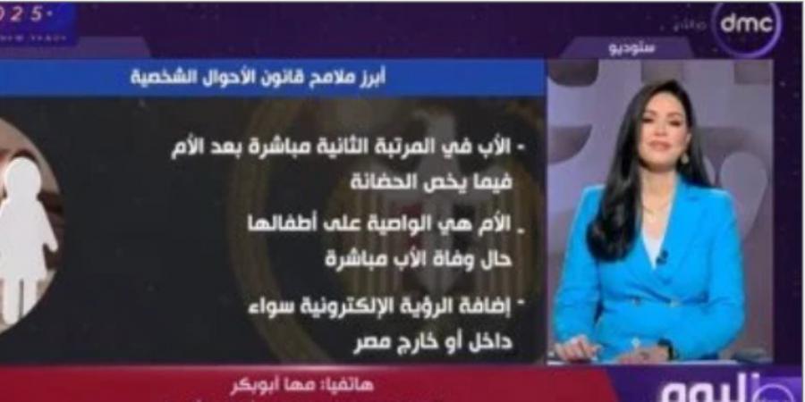 مها أبو بكر: قانون الأحوال الشخصية الجديد به تفاصيل كثيرة تخدم الأسرة المصرية - عرب بريس