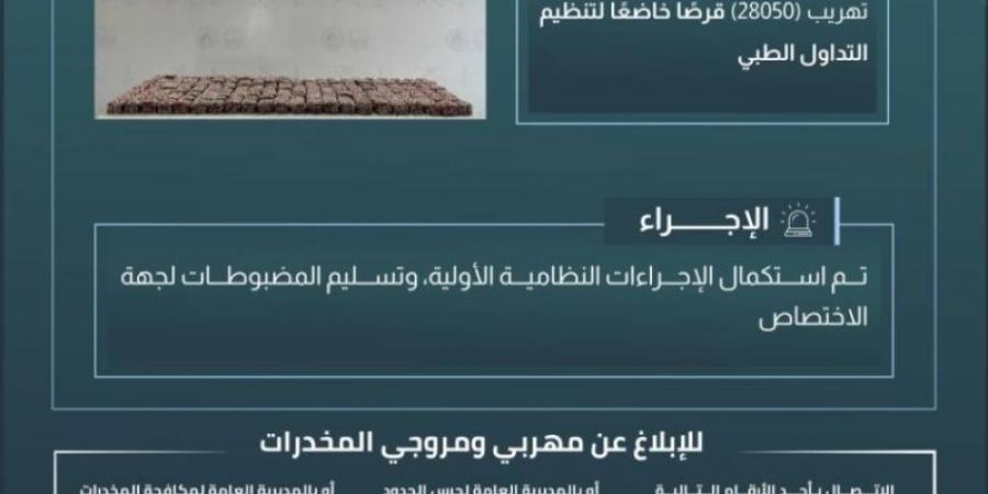 حرس الحدود بجازان يحبط تهريب (28050) قرصًا خاضعًا لتنظيم التداول الطبي - عرب بريس