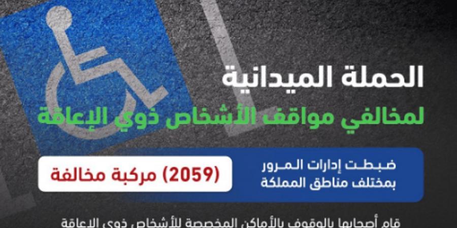 «المرور»: ضبط 2059 مركبة وقف أصحابها بالأماكن المخصصة لذوي الإعاقة - عرب بريس