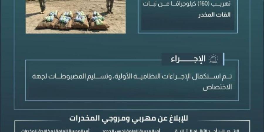 حرس الحدود بجازان يحبط تهريب (160) كيلوجرامًا من القات المخدر - عرب بريس