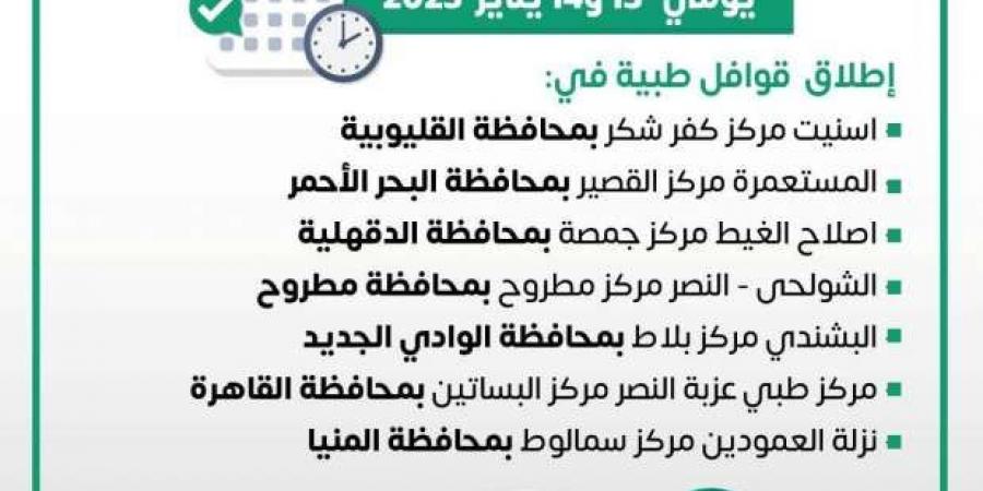 انطلاق 7 قوافل طبية في المحافظات ضمن «حياة كريمة» اليوم.. اعرف الأماكن - عرب بريس