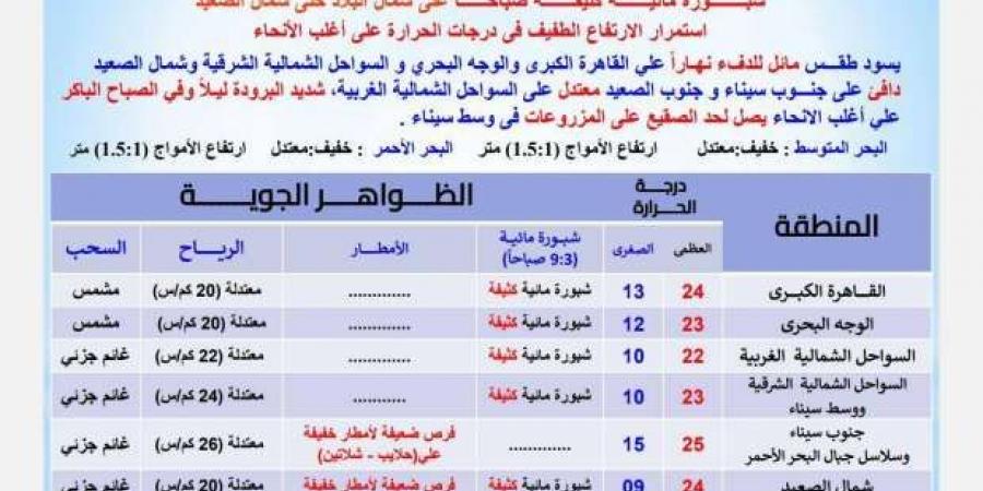 «الأرصاد»: استمرار الشبورة الكثيفة صباحا وأمطار على 3 مناطق غدا - عرب بريس