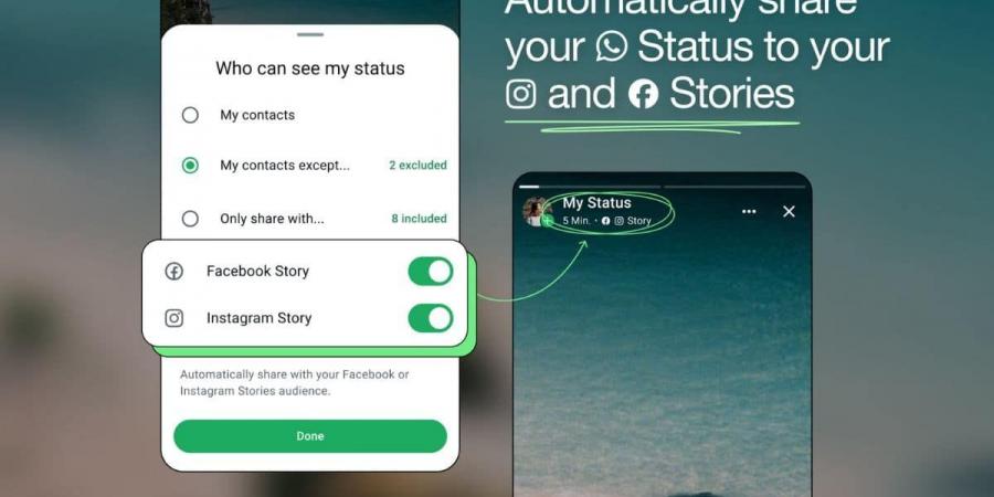 واتساب تعتزم إتاحة مشاركة الحالات عبر إنستاجرام وفيسبوك - عرب بريس