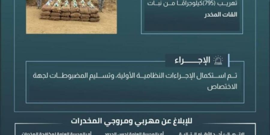 حرس الحدود بعسير يحبط تهريب (795) كيلوجرامًا من القات المخدر - عرب بريس