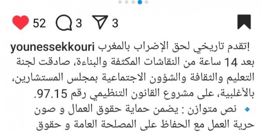 السكوري: مشروع القانون الجديد يضمن ممارسة سلمية لحق الإضراب وفق متطلبات القرن الـ21 - عرب بريس