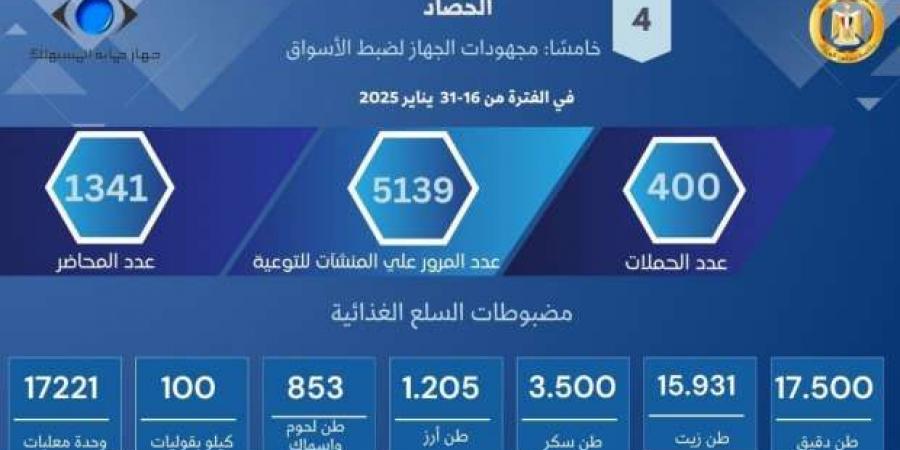 «حماية المستهلك»: تحرير 1341 محضرا ضد المخالفين بالأسواق خلال يناير 2025 - عرب بريس