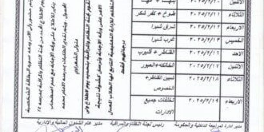 مواعيد تظلمات الشهادة الإعدادية 2025 محافظة القليوبية - عرب بريس