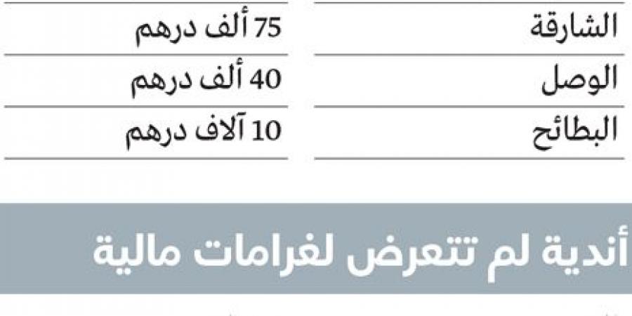 220 ألف درهم غرامات أندية المحترفين.. وشباب الأهلي في الصدارة - عرب بريس