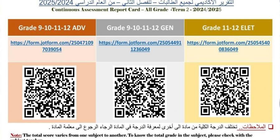 مدارس: نتائج الطلاب في التقويم الأول للفصل الثاني عبر "الباركود" - عرب بريس